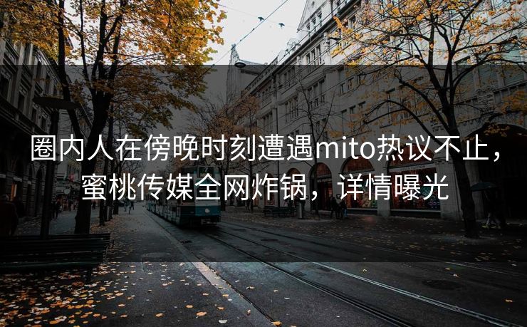 圈内人在傍晚时刻遭遇mito热议不止，蜜桃传媒全网炸锅，详情曝光