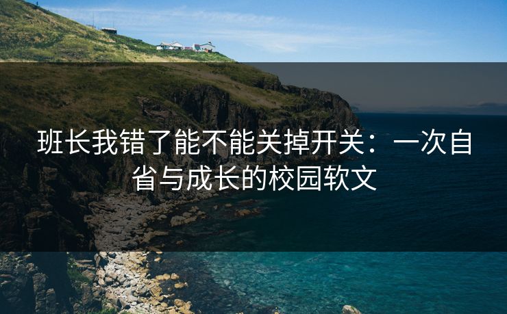 班长我错了能不能关掉开关：一次自省与成长的校园软文