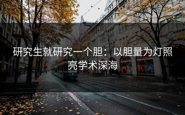 研究生就研究一个胆：以胆量为灯照亮学术深海